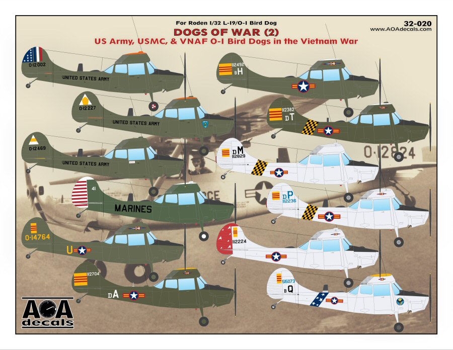 AOA decals 1/32 USAF/USMC OV-10A Broncos in Vietnam War Da Nang War Horses