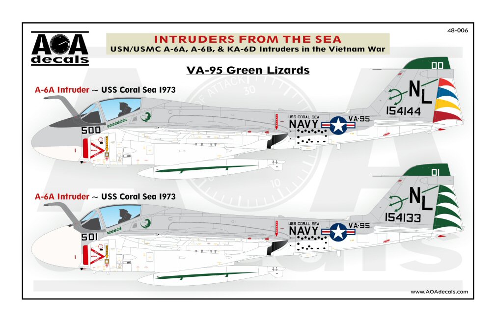 AOA Decals 1/48 INTRUDERS FROM THE SEA Grumman A-6A A-6B & KA-6D in Vietnam